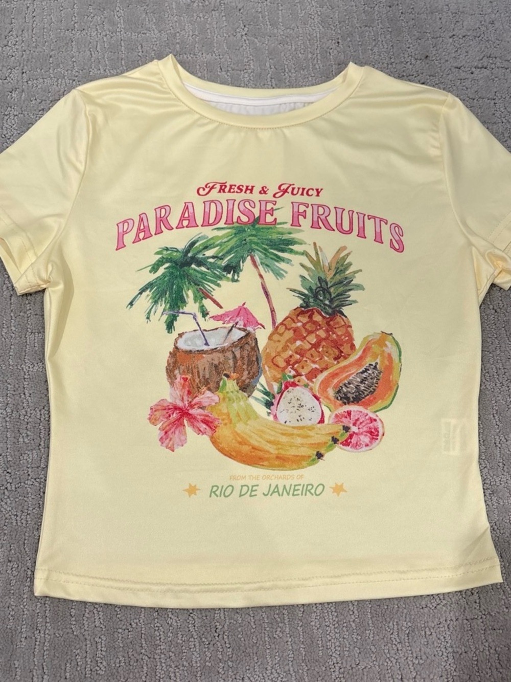 Paradise Fruits Yellow Graphic Tee